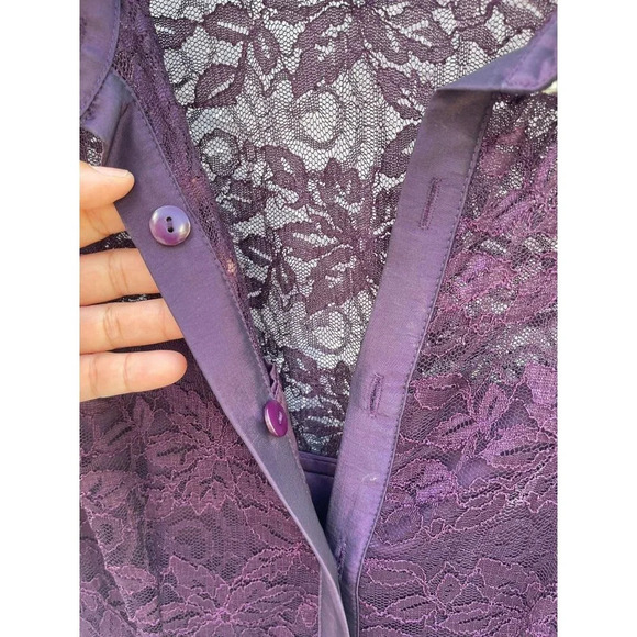 Eliza J Womens Long Sleeve Collared Button Down Pleated Dress Plum Purple Sz 10 - Picture 7 of 16